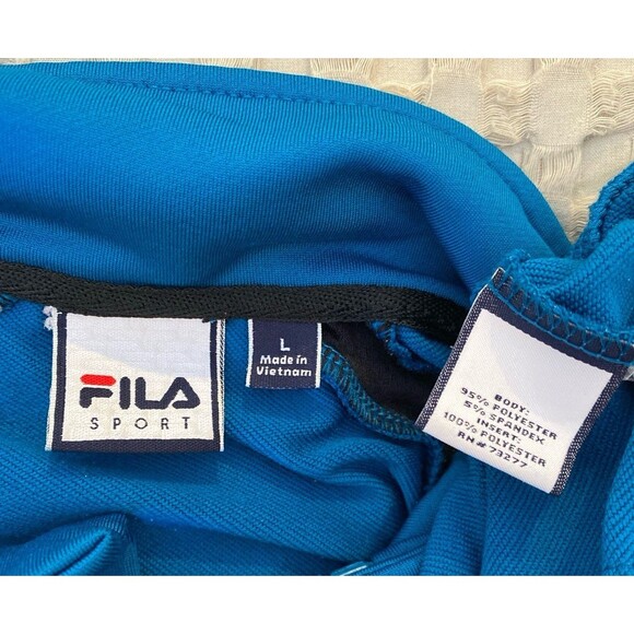 Fila Athletic Jacket Size Large Turquoise Fitted Zipper Pockets Thumb Holes - Picture 8 of 12